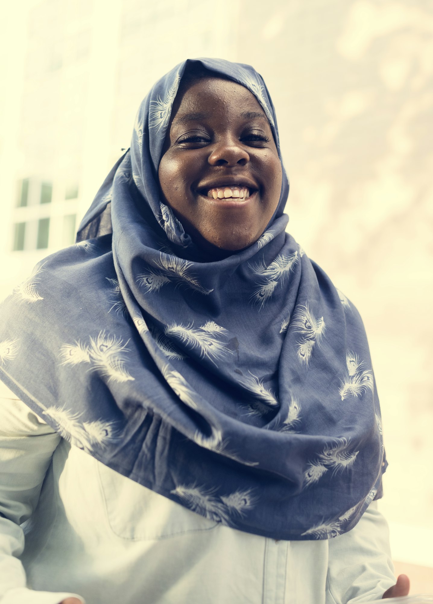 A cheerful Muslim woman
